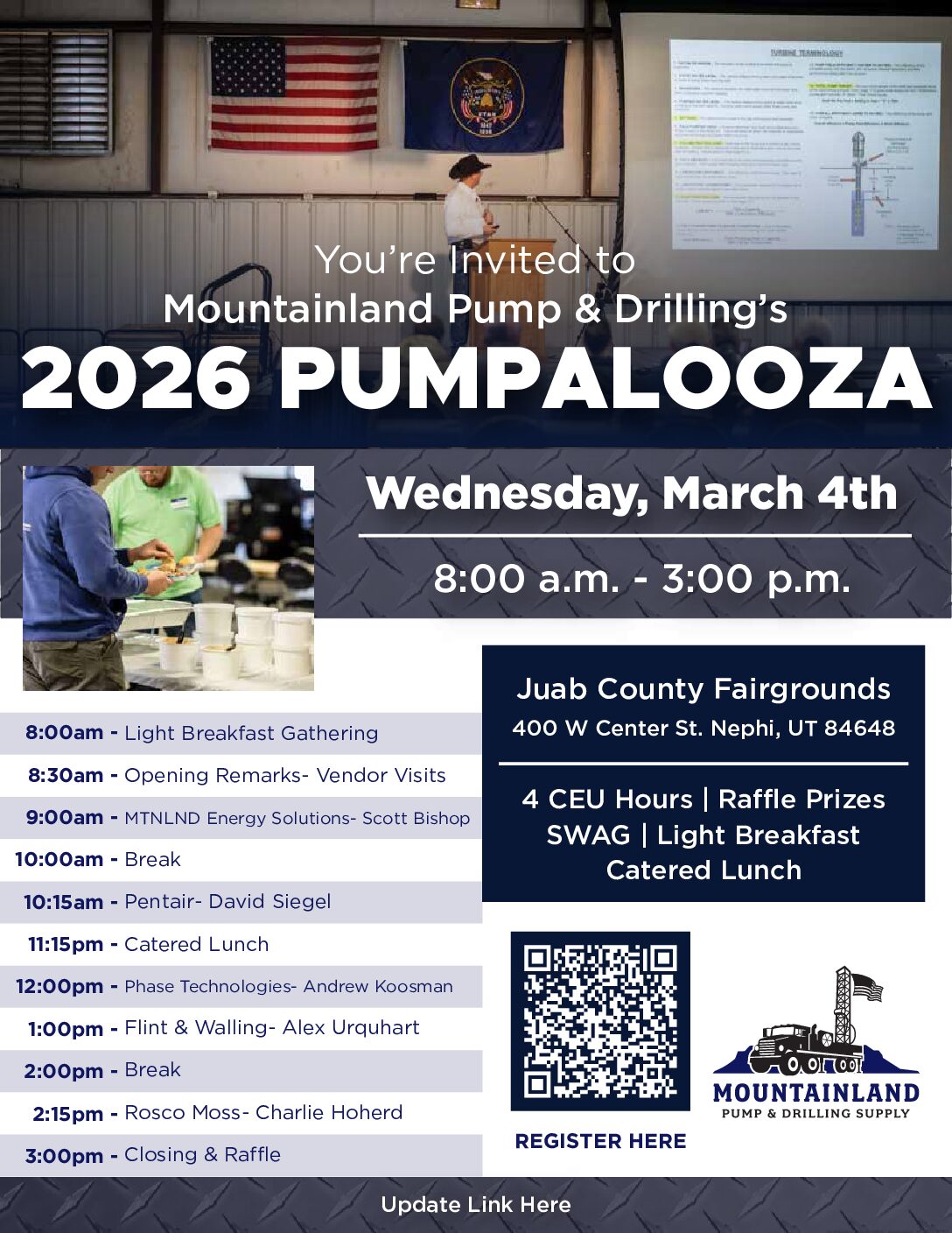 Mountainland Pump & Drilling Pumpalooza on March 4 in Nephi, UT