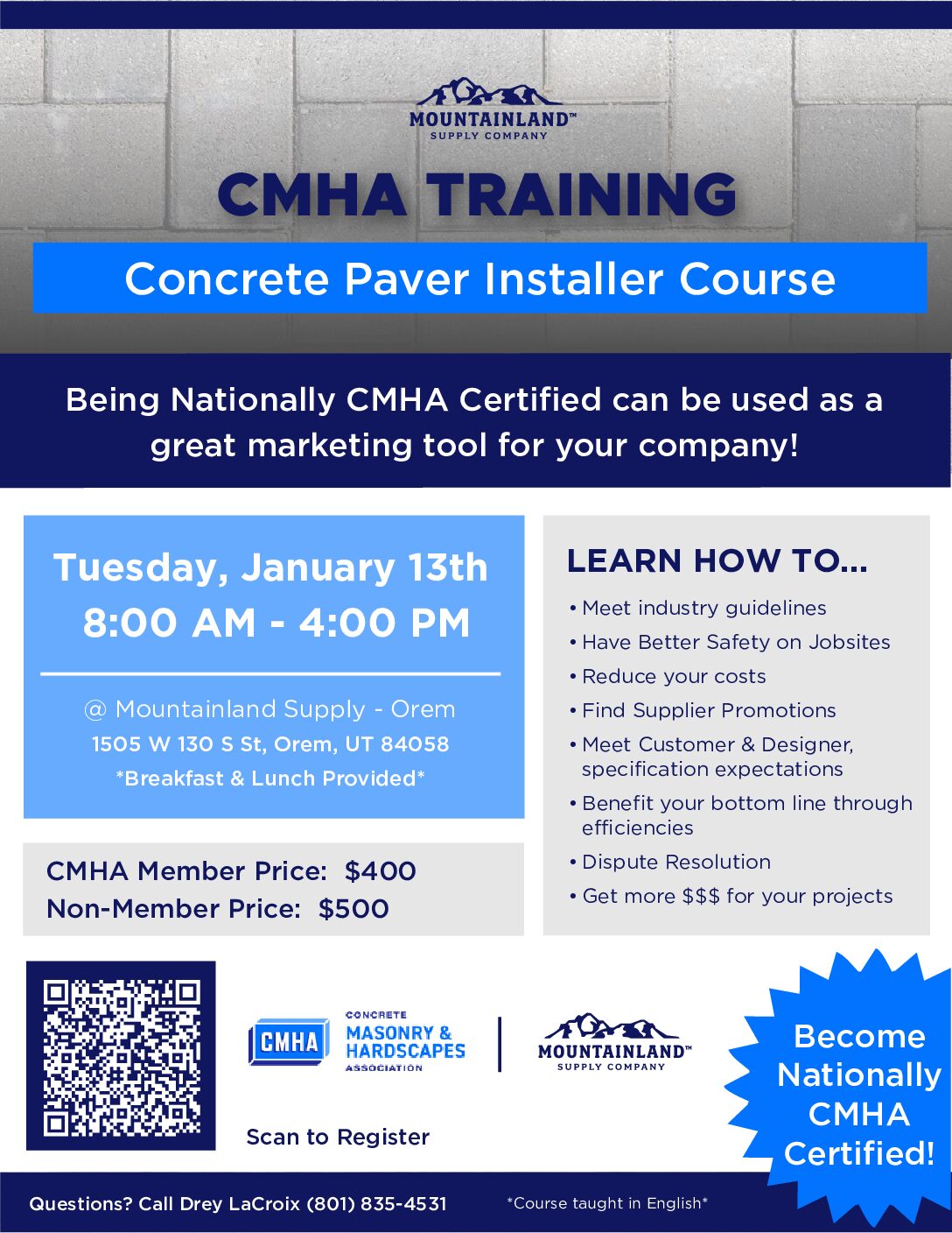 Mountainland CMHA Training Day (English) on January 13th