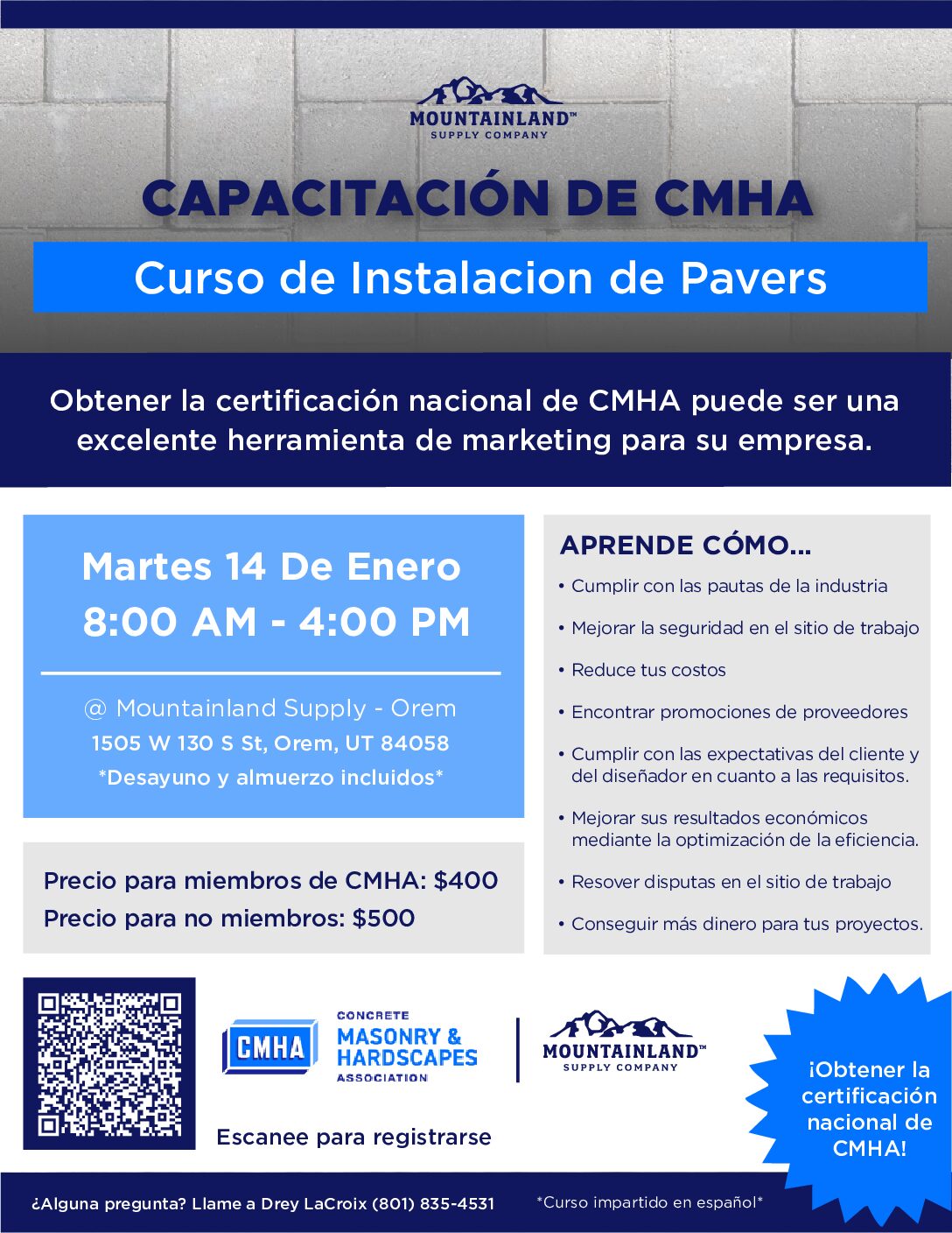 Mountainland CMHA Training Day (Spanish) on January 14th