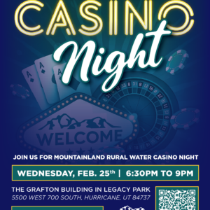 Rural Water Casino Night on Feb. 25th with Mountainland Supply Co. - Hurricane, UT