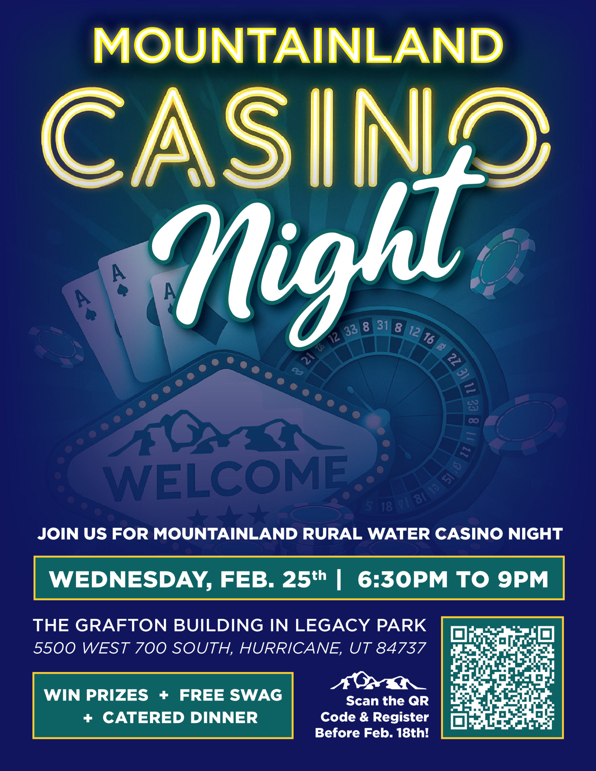 Rural Water Casino Night on Feb. 25th with Mountainland Supply Co. - Hurricane, UT