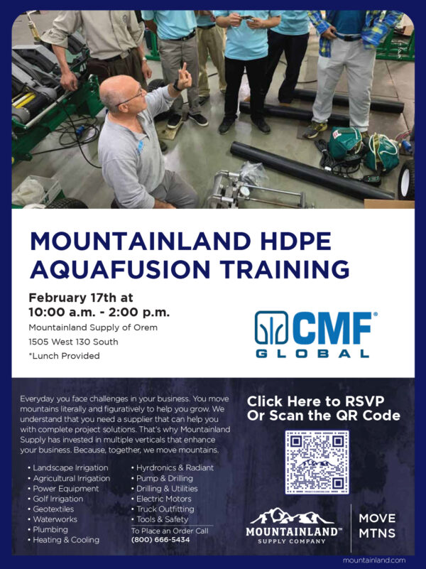 Mountainland HDPE AQUAFUSION Training Starting Feb. 17