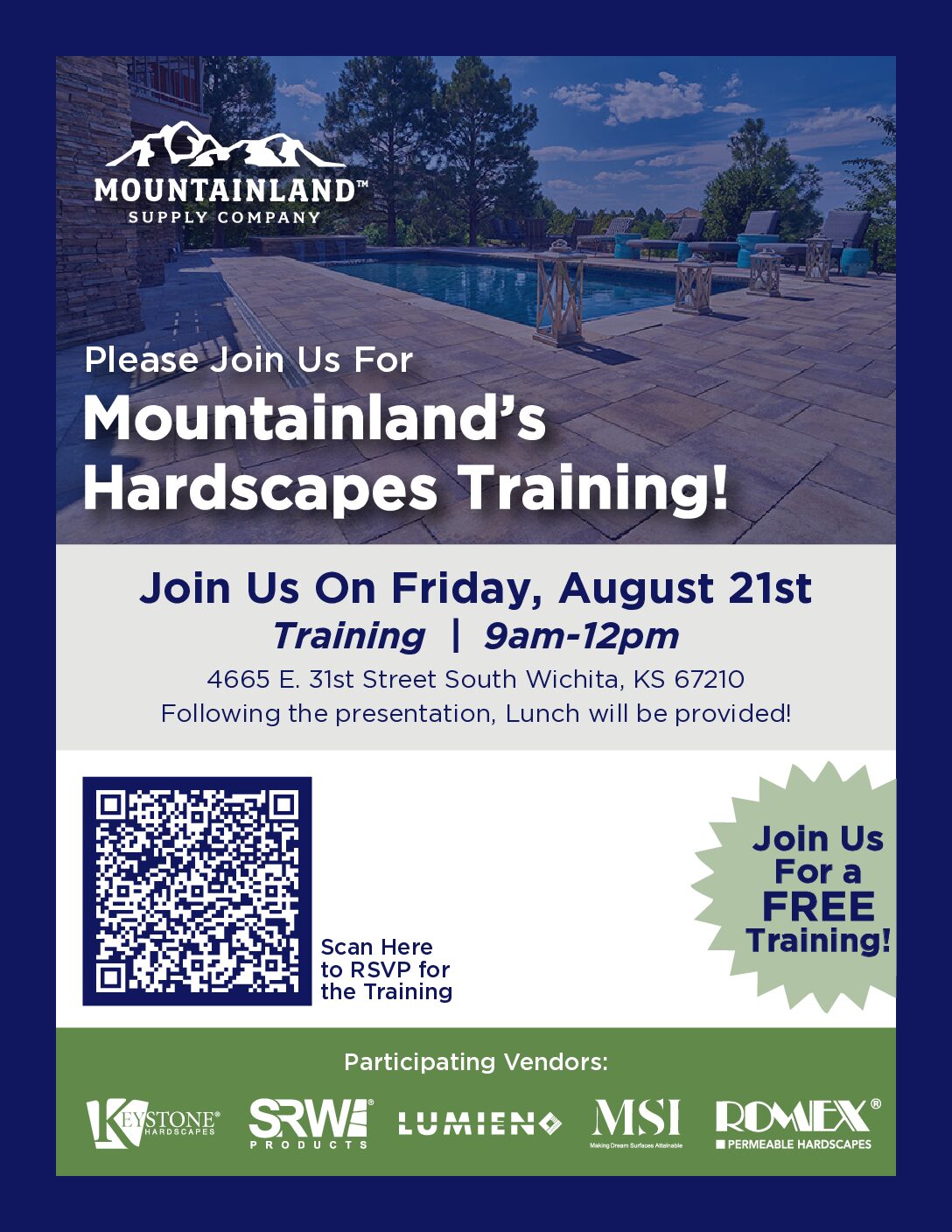Mountainland Hardscapes Training on August 21st in Wichita, KS