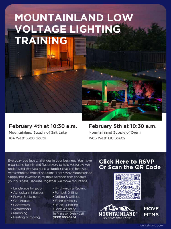 Mountainland Low Voltage Lighting Training Starting Feb. 4th