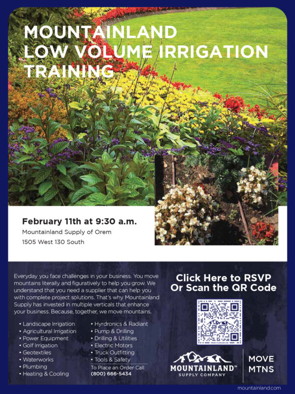 Mountainland Low Volume Irrigation Training Starting Feb. 11th